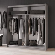 Beam 203cm Sliding Door Wardrobe Graphite+Mirror 