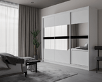 Beam 250cm Sliding Door Wardrobe White+Mirror 