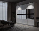 Beam 250cm Sliding Door Wardrobe White+Mirror 