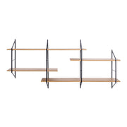 Belfast Wall Unit with 4 Shelves in Oak 