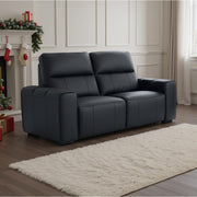 Bellagio Black Leather 2 Seater Electric Recliner Sofa