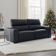 Bellagio Black Leather 3 Seater Electric Recliner Sofa