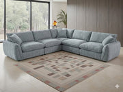 Berlin Corner Sofa Suite - Grey Fabric - Large
