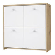 Best Chest Storage Cabinet with 4 Doors in Artisan Oak/White 