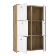 Best Chest Storage Cabinet with 6 Doors in Artisan Oak/White 