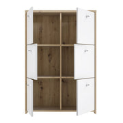 Best Chest Storage Cabinet with 6 Doors in Artisan Oak/White 