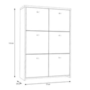 Best Chest Storage Cabinet with 6 Doors in Artisan Oak/White 