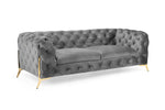 Bexley Chesterfield Sofa - Grey 3 Seater 