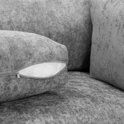 Bishop Fullback Platinum Velvet Fabric U Shape Corner Sofa Suite