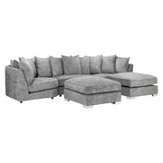 Bishop Scatterback Platinum Velvet Fabric U Shape Corner Sofa Suite