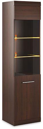Bordo Tall Display Cabinet 02 Oak Chocolate 