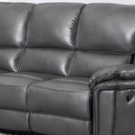 Boston Leather Aire Manuel Recliner Sofa Suite - Grey 3+2 Set 