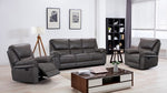 Boston Leather Aire Manuel Recliner Sofa Suite - Grey 3+1+1 Set 