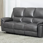 Boston Leather Aire Manuel Recliner Sofa Suite - Grey 3+1+1 Set 