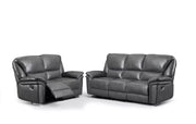 Boston Leather Aire Manuel Recliner Sofa Suite - Grey 3+2 Set 