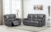 Boston Leather Aire Manuel Recliner Sofa Suite - Grey 3+2 Set 
