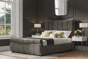 Bosworth Mid Grey Velvet King Size Bed 