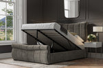 Bosworth Mid Grey Velvet King Size Bed 