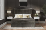 Bosworth Mid Grey Velvet King Size Bed 