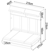 CP-04 Horizontal Wall Bed Concept 140cm with Over Bed Unit 