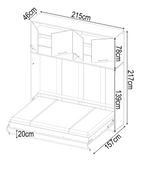 CP-05 Horizontal Wall Bed Concept 120cm with Over Bed Unit 