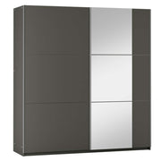 Calder 150cm Sliding Door Wardrobe Graphite with Mirror 