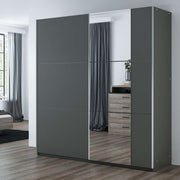 Calder 150cm Sliding Door Wardrobe Graphite with Mirror 