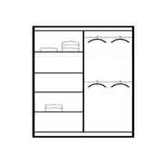 Calder 200cm Sliding Door Wardrobe Graphite with Mirror 