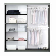 Calder 200cm Sliding Door Wardrobe Graphite with Mirror 