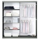 Calder 150cm Sliding Door Wardrobe Graphite with Mirror 