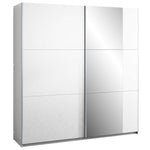 Calder 150cm Sliding Door Wardrobe White with Mirror 