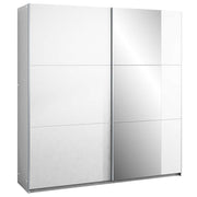 Calder 150cm Sliding Door Wardrobe White with Mirror 