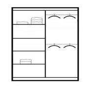 Calder 200cm Sliding Door Wardrobe White with Mirror 