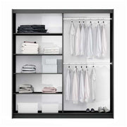 Calder 200cm Sliding Door Wardrobe White with Mirror 