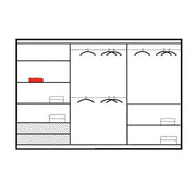 Calder 250cm Sliding Door Wardrobe Graphite with Mirror 