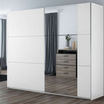 Calder 250cm Sliding Door Wardrobe White with Mirror 