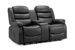 California Leather Electric Recliner Sofa - Black 2 Seater - 170 CM 