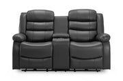 California Leather Electric Recliner Sofa - Black 2 Seater - 170 CM 