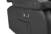 California Leather Electric Recliner Sofa - Black 3+2 Set - 189 x 170 CM 