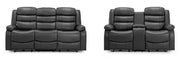 California Leather Electric Recliner Sofa - Black 3+2 Set - 189 x 170 CM 