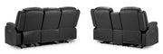 California Leather Electric Recliner Sofa - Black 3+2 Set - 189 x 170 CM 