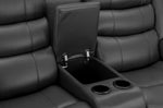 California Leather Electric Recliner Sofa - Black 3+2 Set - 189 x 170 CM 