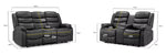 California Leather Electric Recliner Sofa - Black 3+2 Set - 189 x 170 CM 