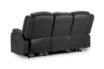 California Leather Electric Recliner Sofa - Black 3 Seater - 189 CM 