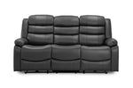 California Leather Electric Recliner Sofa - Black 3 Seater - 189 CM 