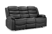 California Leather Electric Recliner Sofa - Black 3 Seater - 189 CM 