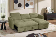 Capri Corner Sofa Bed With Storage - Olive Green - Universal Chaise - Pull Out Bed