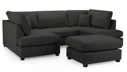 Carnaby Classic Black Fabric U Shape Corner Sofa