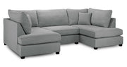 Carnaby Classic Grey Fabric U Shape Corner Sofa