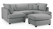 Carnaby Classic Grey Fabric U Shape Corner Sofa